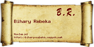 Bihary Rebeka névjegykártya